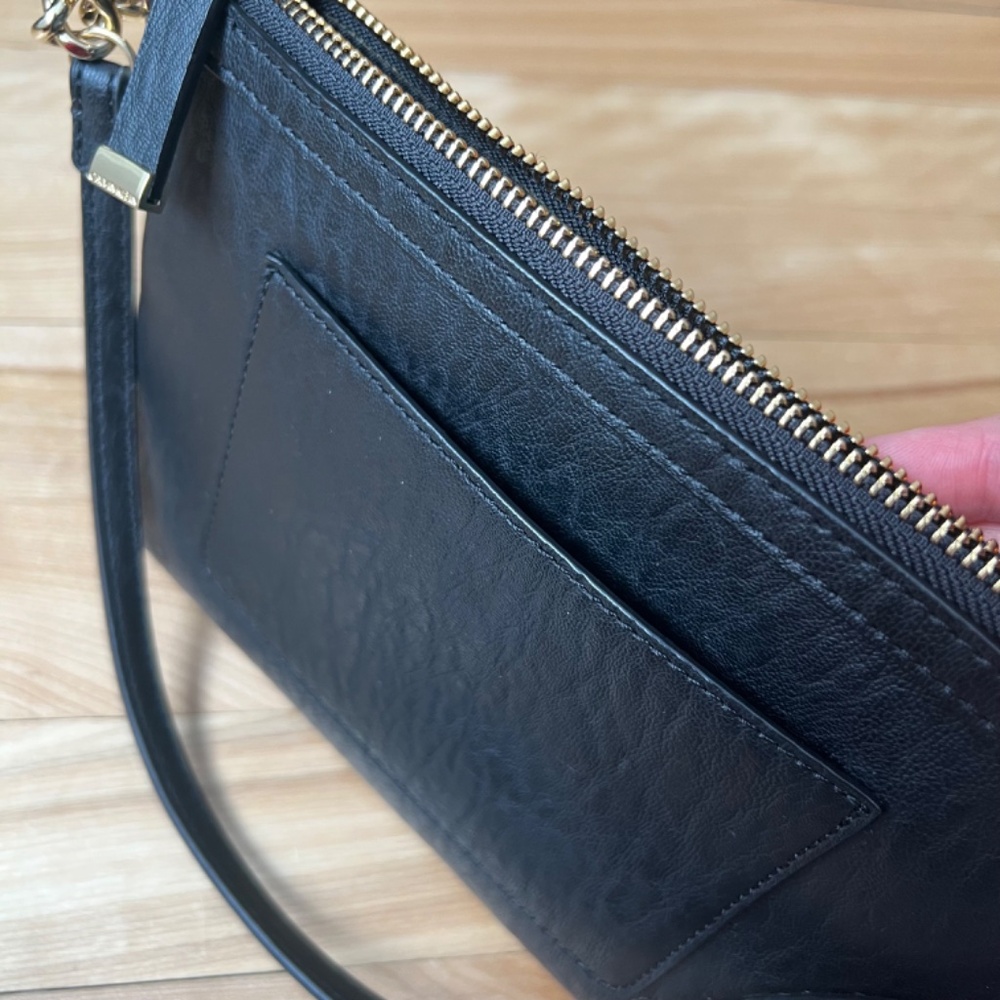 Calvin Klein Black Leather Hobo with Gold Hardware - Picture 6 of 8